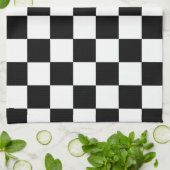 Retro Zwart-wit Checkerboard Patroon Handdoeken (Gevouwen)