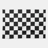 Retro Zwart-wit Checkerboard Patroon Handdoeken (Horizontaal)