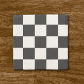 Retro Zwart-wit Checkerboard Stone Onderzetters