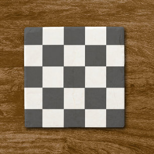 Retro Zwart-wit Checkerboard Stone Onderzetters