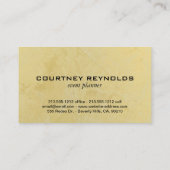 Retro Zwart-wit Chevron Patroon Geel Visitekaartje (Achterkant)