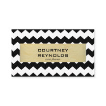 Retro Zwart-wit Chevron Patroon Geel