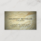 Retro Zwart-wit Chevron Patroon Marmer Visitekaartje (Achterkant)