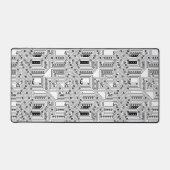 Retro Zwart Wit Classy Computer Circuit Board Bureaumat (Voorkant)