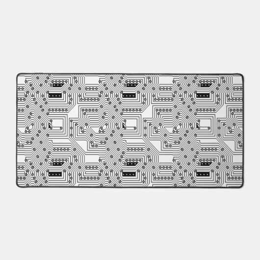 Retro Zwart Wit Classy Computer Circuit Board Bureaumat (Voorkant)