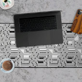 Retro Zwart Wit Classy Computer Circuit Board Bureaumat