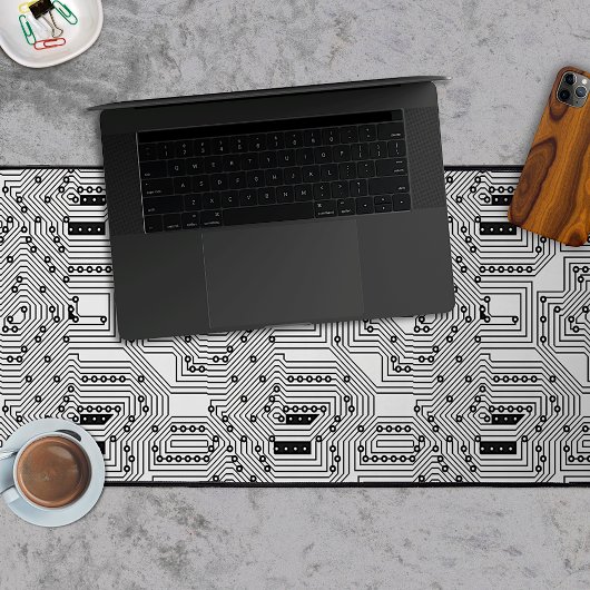 Retro Zwart Wit Classy Computer Circuit Board Bureaumat