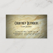 Retro Zwart-wit Damast Patroon Marmer Visitekaartje (Achterkant)