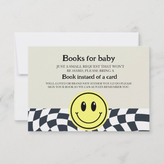 Retro  zwart-wit dammer Boeken voor baby Kaart (Voorkant)