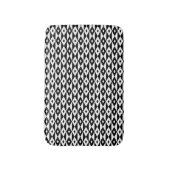 Retro Zwart Wit Diamant Vorm Modern Patroon Badmat (Voorkant Verticaal)