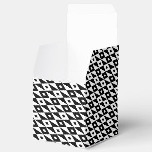 Retro Zwart Wit Diamant Vorm Modern Patroon Bedankdoosjes