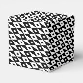 Retro Zwart Wit Diamant Vorm Modern Patroon Bedankdoosjes (Achterkant)