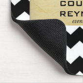 Retro Zwart Wit en Beige Chevron Patroon Muismat (Hoek)