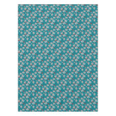 Retro  zwart, wit en rood blokpatroon tafelkleed (Voorkant)