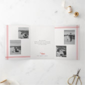 Retro zwart-wit fotocollage Kerstmis Drieluik Uitnodiging (Binnen)