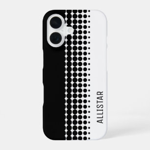 Retro zwart-wit geïnspireerd door de jaren zestig iPhone 16 hoesje