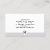 Retro Zwart-wit Geometrisch Modern Monogram Visitekaartje (Achterkant)