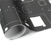 Retro zwart-wit geometrisch patroon cadeaupapier (Rol Hoek)