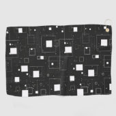 Retro zwart-wit geometrisch patroon golfhanddoek (Horizontaal)