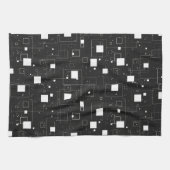 Retro zwart-wit geometrisch patroon theedoek (Horizontaal)