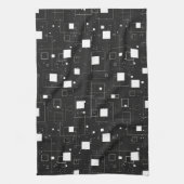 Retro zwart-wit geometrisch patroon theedoek (Verticaal)