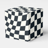 Retro zwart wit geruit geruit geruit bedankdoosjes (Voorkant Zijde)