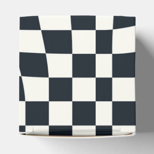 Retro zwart wit geruit geruit geruit bedankdoosjes (Bovenkant)