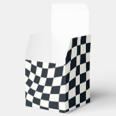 Retro zwart wit geruit geruit geruit bedankdoosjes (Geopend)