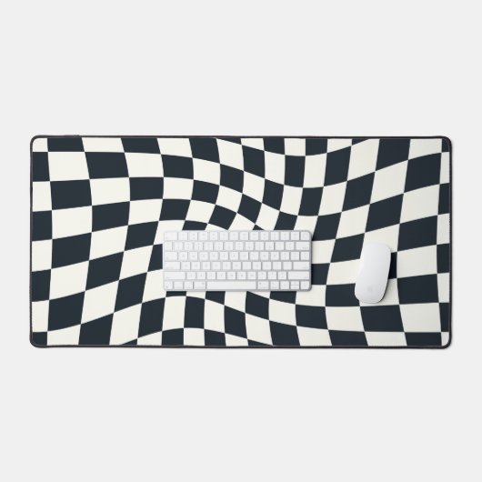 Retro zwart wit geruit geruit geruit bureaumat (Keyboard & Muis)