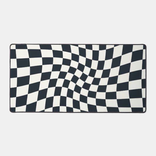 Retro zwart wit geruit geruit geruit bureaumat (Voorkant)
