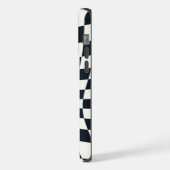 Retro zwart wit geruit geruit geruit iPhone hoesje (Linkerkant)