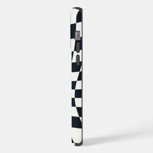 Retro zwart wit geruit geruit geruit iPhone hoesje (Linkerkant)