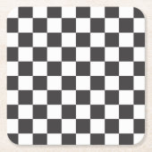 Retro zwart-wit geruit kartonnen onderzetters (Voorkant)
