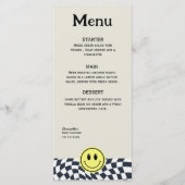 Retro zwart-wit geruit  menu (Voorkant)