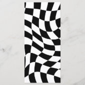 Retro zwart-wit geruit  menu (Achterkant)