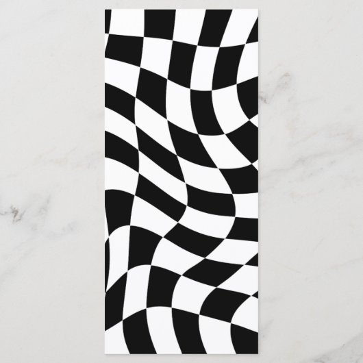 Retro zwart-wit geruit  menu (Achterkant)