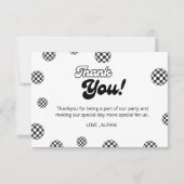 Retro zwart-wit geruit patroon bedankkaart (Voorkant)