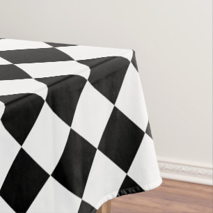 Retro zwart-wit geruit patroon Home Decor Tafelkleed