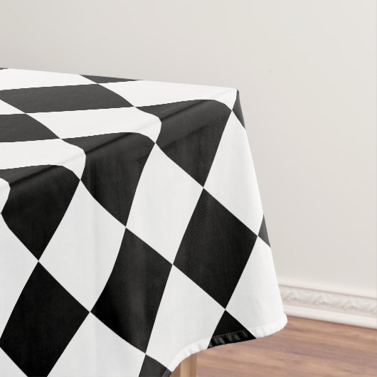Retro zwart-wit geruit patroon Home Decor Tafelkleed (Voorbeeld)