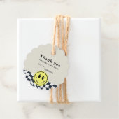 Retro zwart-wit geruit verjaardag' Dank u Bedankjes Labels (In situ)