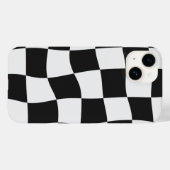 Retro Zwart & Wit Geruite Vervormde Schaakbord Case-Mate iPhone Case (Achterkant (horizontaal))