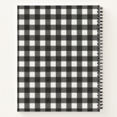 Retro Zwart Wit Gingham Streep Custom Naam Recept Notitieboek (Achterkant)