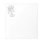 Retro  zwart-wit glas Champagne Notitieblok (Voorkant)