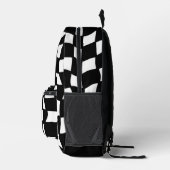 Retro zwart-wit golvende controle bedrukte rugzak (Rechts)