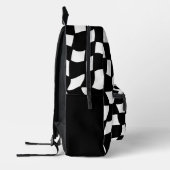 Retro zwart-wit golvende controle bedrukte rugzak (Links)