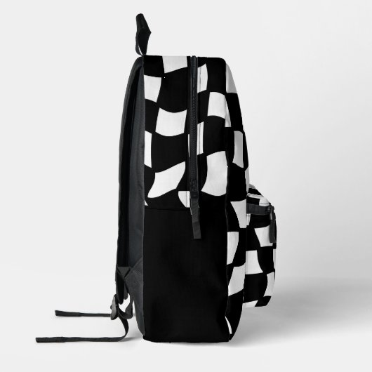 Retro zwart-wit golvende controle bedrukte rugzak (Links)