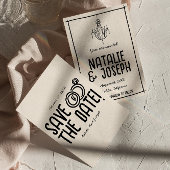 Retro Zwart Wit Hand Getrokken Eigenzinnige Unieke Save The Date