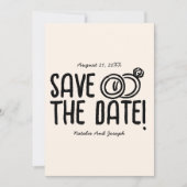 Retro Zwart Wit Hand Getrokken Eigenzinnige Unieke Save The Date (Voorkant)
