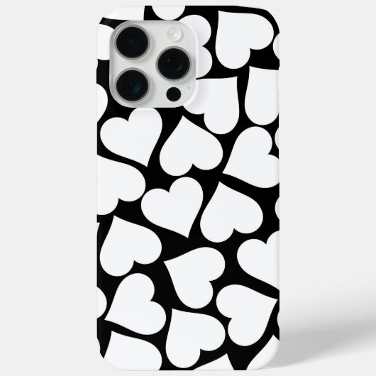 Retro zwart-wit hartpatroon Case-Mate iPhone case (Achterkant)