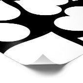 Retro zwart-wit hartpatroon perfect poster (Hoek)